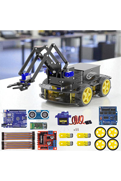 Prtp-Prototip Elektronik & Hobi Arduino ile Uyumlu 4WD Robot Kollu Full Set -...