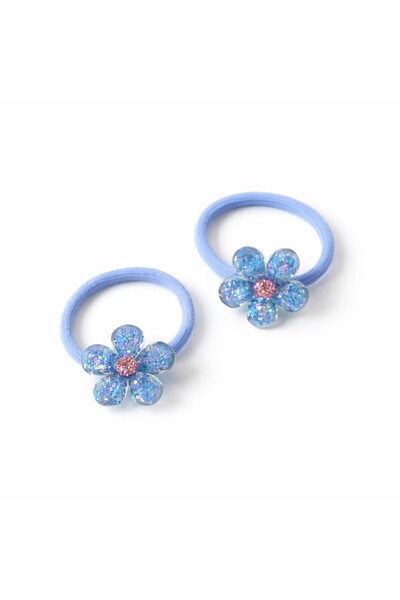 SeaBubbles Σετ 2 αγκράφες για κοριτσάκια με λουλούδια με γκλίτερ, ΣΤΑΝΔΑΡΤ ΜΠΛΕ