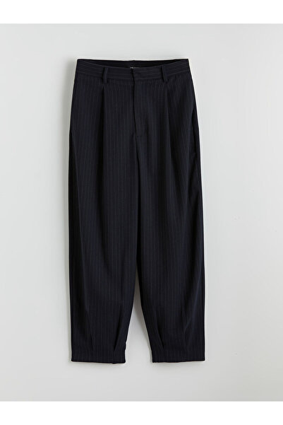 LC Waikiki LCW VisionLacivert Loose Fit Çizgili Kadın Kumaş Pantolon