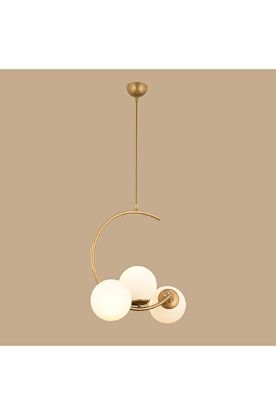 Bella Maison Miranda 3'lü Sarkıt Avize Beyaz Camlı Eskitme (50x90 cm)