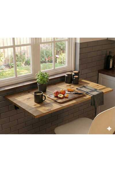 UNİDECO Lara Katlanır Duvar Çalışma Masası Mutfak Masası Hobi Balkon Masası M...