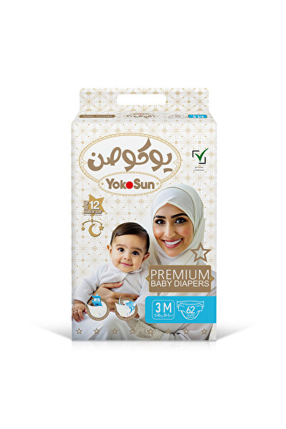YokoSun Premium Baby Diapers, size 3 / M (5-10 kg) 62 pieces, 1 pack