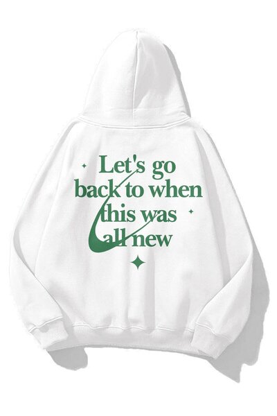 kahire Hanorac unisex Let's Go Back Hanorac alb