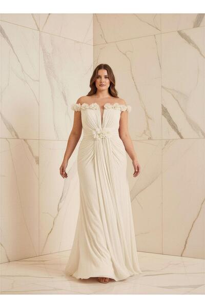 MAXXE 6156ŞİF ÇİÇEKLİ ŞİFON ELBİSE