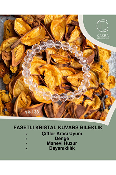 ÇAKRA DOĞAL TAŞ Fasetli Kristal Kuvars Bileklik