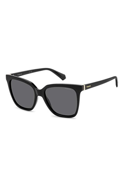 Polaroid Women's Sunglasses PLD 4155/S/X 807/M9, Black, Butterfly, 55 mm