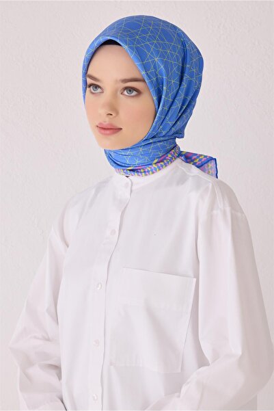 Belli Eșarfă de mătase cu model geometric 4053D (Twill)-04