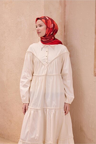 Belli وشاح حريري بنقشة زهور 4100D تويل