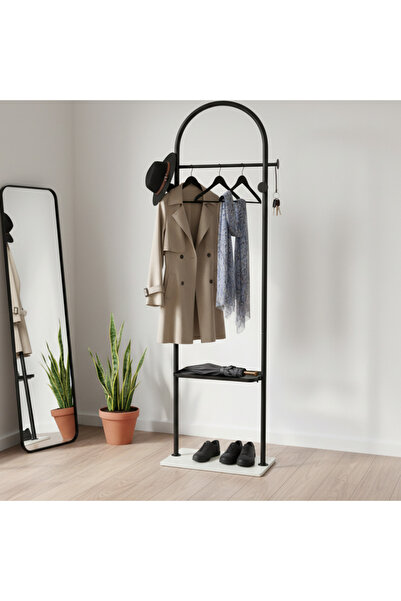 Palma homez حامل ملابس عصري أسود – 180×45 سم