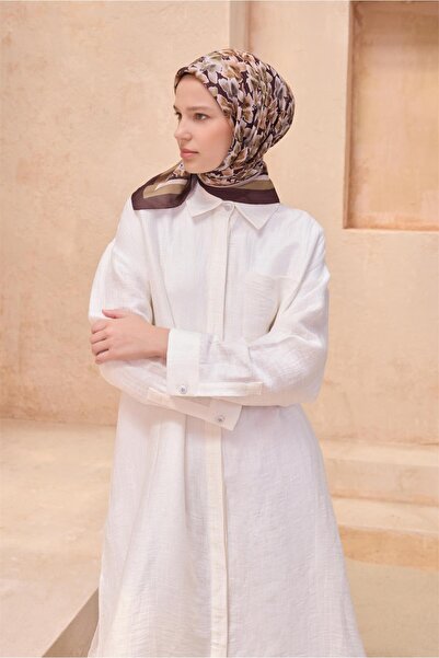 Belli Φουλάρι με σχέδιο λουλουδιών, πολυτελείας, απαλό, σε καφέ απόχρωση 11