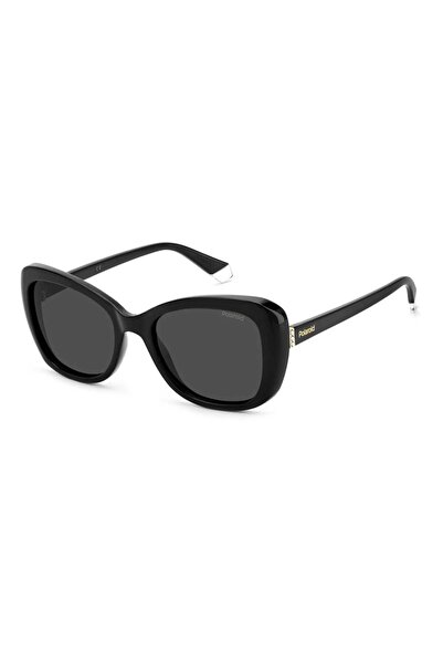 Polaroid Women's Sunglasses PLD 4132/S/X 807/M9, Black, Butterfly, 53 mm