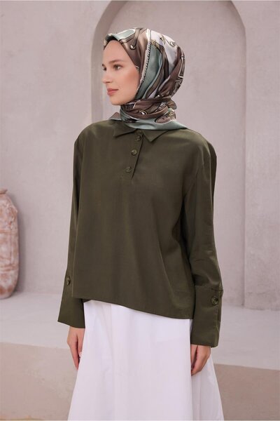 Belli Tivil Pure Silk Scarf 4205 - 50 Brown Abstract Pattern