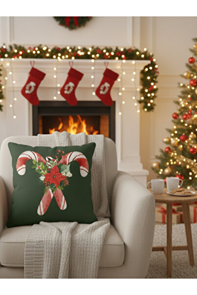 Dörtel Tedarik Husă de pernă cu model de Anul Nou cu fermoar cu imprimare dig...