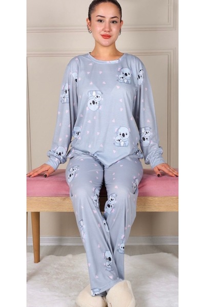 Silona Homewear Σετ πιτζάμες με μακρυμάνικο σχέδιο κοάλα και ροζ καρδιές