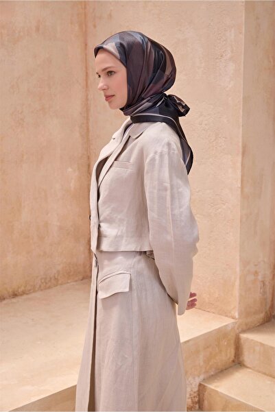 Belli Fresh Geometrik Desen Siyah Gri Kristal Eşarp 2012 - 22