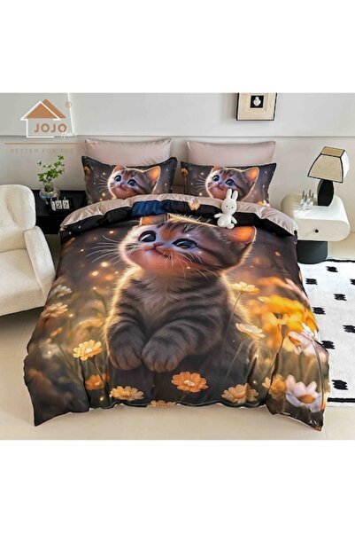 MHR Christmas Bed Linen Set, 5D Print, Double Bed, 6 Pieces