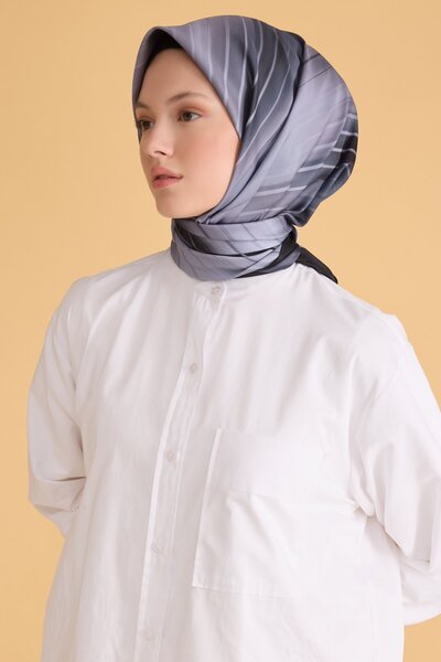 Belli Çiçek Desen Siyah Sport Eşarp 2500 - 09