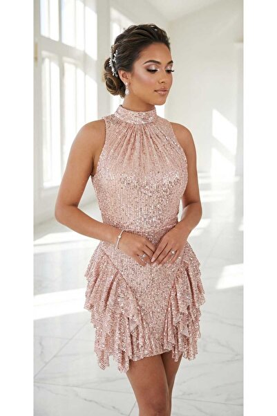 VELİSİA Payetli mini abiye elbise parti elbisesi