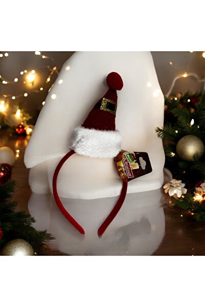 PARTİSERÜVENİ تاج عيد الميلاد من الصوف الأحمر لسانتا كلوز