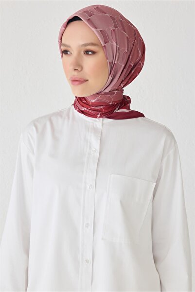 Belli وشاح أحمر ناعم فاخر بنمط متموج 1