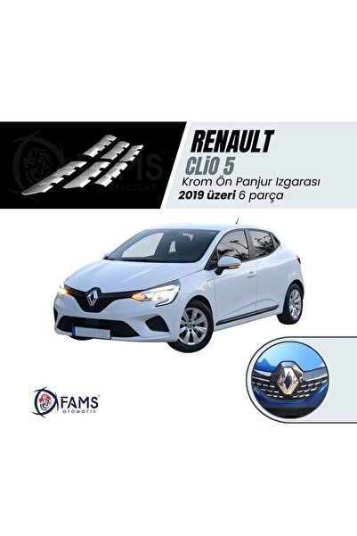 FAMS OTO AKSESUAR Renault Clio 5 Hb Krom Ön Panjur Izgarası 2019 üzeri 6 Prç,...