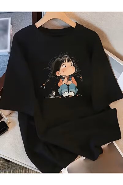 LELVANİ Μπλουζάκι με στάμπα χαρακτήρων και γάτας