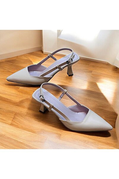 KAFKASLAR AYAKKABI Open Back Closed Front 7 cm Heel Evening Daily Shoes