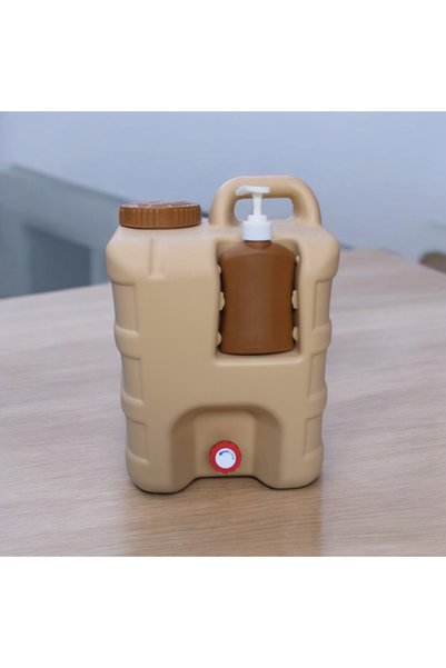 BUNCA Water jug for trips with liquid soap dispenser – 20 liters 💧