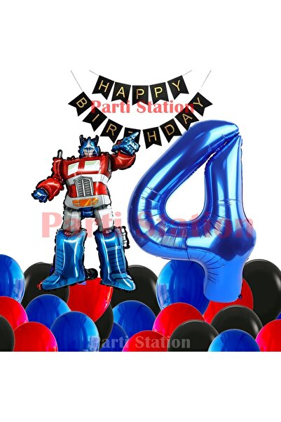 Parti Station مجموعة بالونات عيد الميلاد لشخصية ترانسفورمرز أوبتيموس برايم، ب...