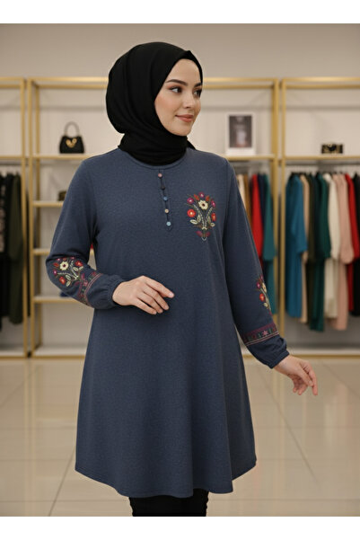 YENİAY TEKSTİL KADIN UZUNKOLLU KIŞLIK TUNİK (BÜYÜK BEDEN)