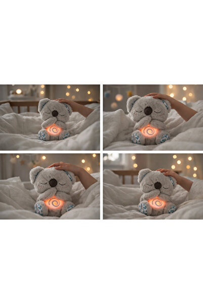 OEM Koala Uyku Arkadaşı 25cm Müzikli Nefes Alıp Veren Göğüs Kısmı Hareketli B...