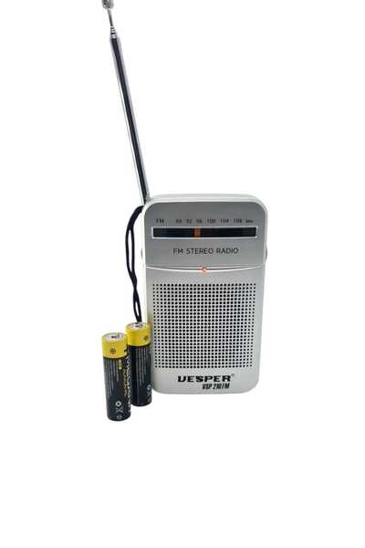Vesper FM Taşınabilir Pilli Cep Radyosu - 2 Adet Pil Hediye