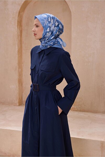 Belli Flower Pattern Premium Soft Blue Scarf 7