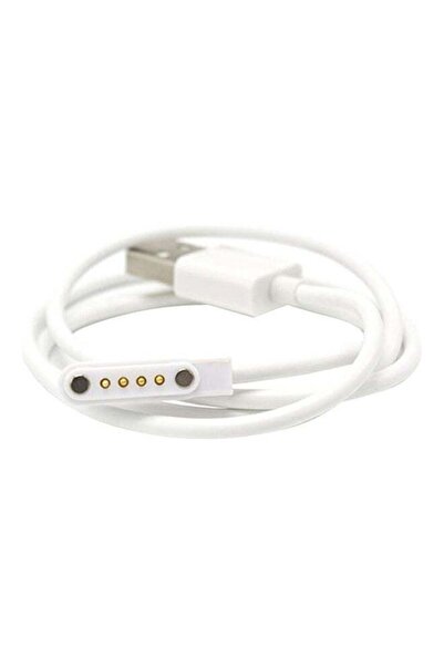 Generic Universal Portable 4Pin Smart Watch Wireless Charger Rubber Fast Charging Cable White