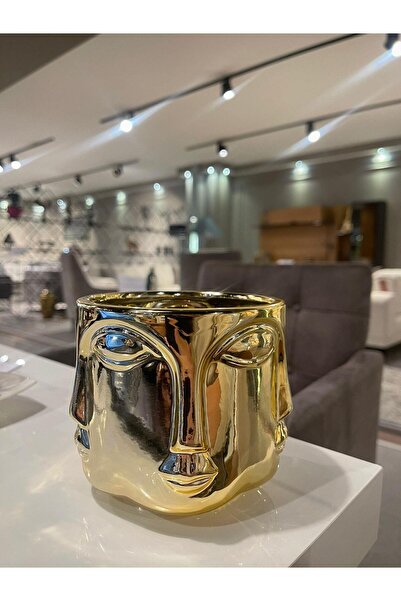 CREARTHOME Adler Havelka Gold Dekor Saksı 11x11 Cm