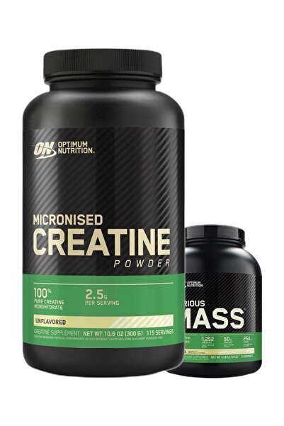 Optimum Nutrition Exclusive Bundle: Serious Mass Vanilla 6 lb + Micronized Creatine 300 g (115 servings)