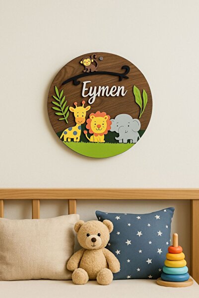 M.ART DEKORASYON Safari Themed Newborn - Baby - Child Door Ornament Wall Pane...
