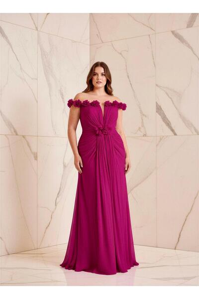 MAXXE 6156ŞİF ÇİÇEKLİ ŞİFON ELBİSE