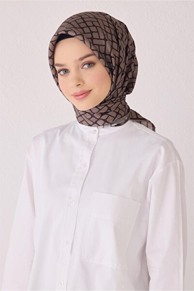 Belli Monogram Patterned Silk Scarf 4062D (Twi̇ll)-52