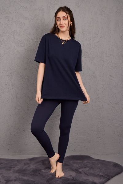 Moda Days Women's Basic T-Shirt and Leggings Casual Comfortable Two-Piece Set