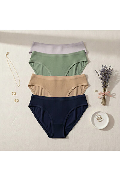 Maly Love Жіночий 4-пакетний комплект бавовняних трусиків - ліловий-зелений-к...