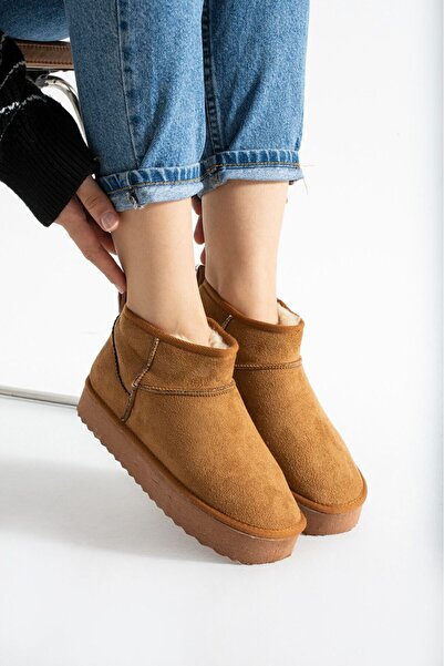 Shero shoes KADIN İÇİ KÜRKLÜ KALIN TABANLI KISA BOT
