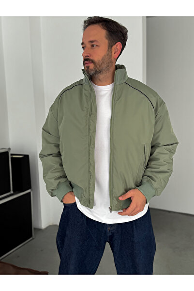 BYBASICMAN Πράσινο με ρέλι Bomber Coat LNS-50685