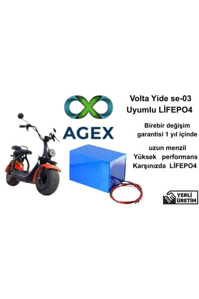 agex enerji Volta Yide SE-03 Elektrikli Motorsiklet Bataryası 60 Volt 18 Ah L...