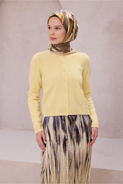 Belli Eșarfă de mătase cu model OBJE 4205D (Twill) Galben - 32