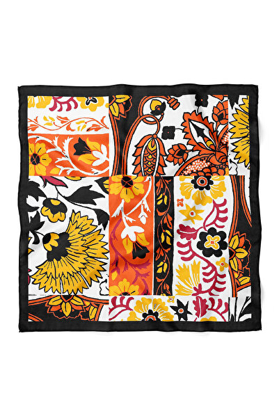nehir eşarp Patchwork Çiçek Desen Fular Bandana 70x70 Cm