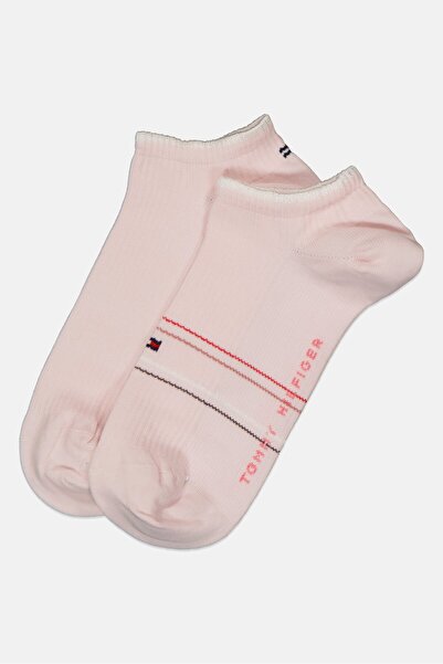 Tommy Hilfiger Women 2 pair Brand logo Ankle socks, Light Pink
