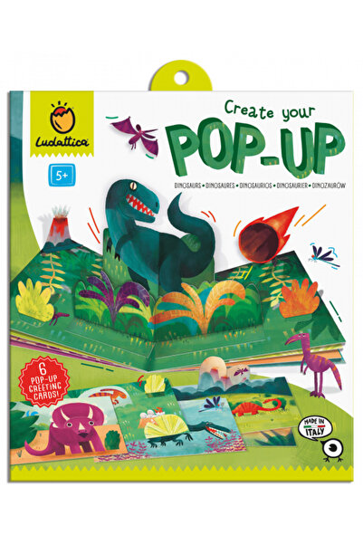 ludattica Joc creativ: Creează-ți prima carte pop-up: Dinozauri