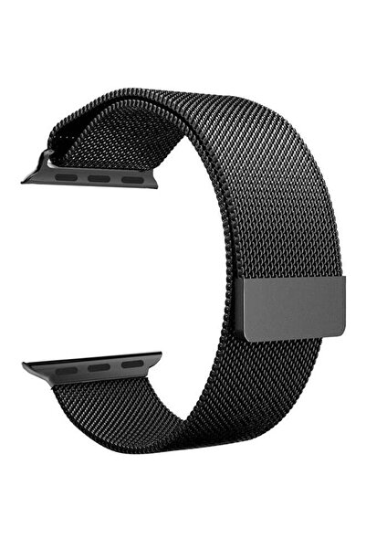 Generic سوار ميلانو من الفولاذ المقاوم للصدأ لساعة أبل 40 مم، أسود