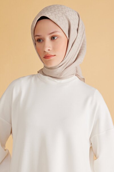 Belli GEOMETRİK DESEN VEYRA KREM EŞARP 1